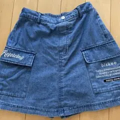 BISKEEデニム ポケット付き スカート/ショートパンツ