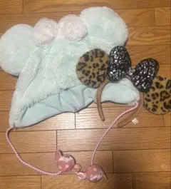 ディズニー　ファンキャップ　カチューシャ　ヒョウ柄