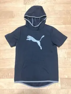 PUMA フード付きショートスリーブパーカー ネイビー