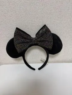 ミッキー耳カチューシャ ビジュー付き 黒