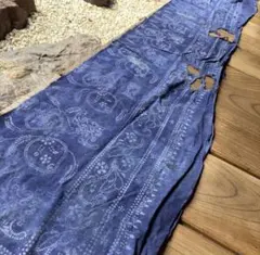 6 蝶　花　印花布　型染め　木綿　古布　藍染め　藍印花布　時代物　襤褸