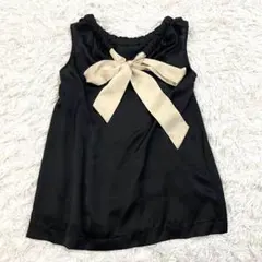 グローブ grove ノースリーブトップス ブラウス M ブラック リボン