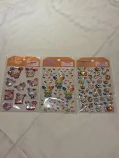 サンリオ ウサハナ シール3枚セット オーロラ立体シール 金箔ぷっくりシールのサムネイル