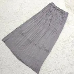 美品 グローバルワークGLOBAL WORK ロングプリーツスカート グレー F