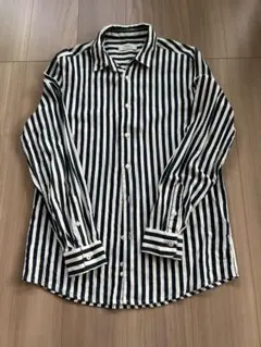 Bershka 長袖シャツ M 紺白ストライプのサムネイル