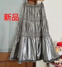アソートシャーリングスカート　ローリーズファームスカート　シルバースカート