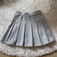 グレー プリーツスカート スウェット素材