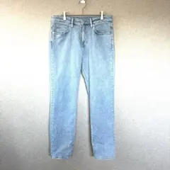 エイチアンドエム デニム ストレート 無地 シンプル 30/32 水色 H&M
