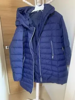 フード付きダウンジャケット ネイビー