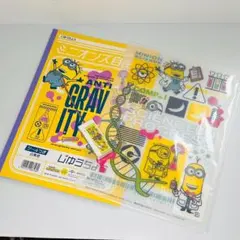 【新品未使用】ミニオンズの自由帳（巻末にシール付き）、消しゴム、下敷き