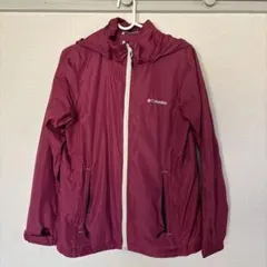 【穴あき】Columbia ウィンドブレーカー　ワインレッド