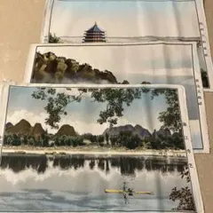 中国の古い刺繍飾り、西湖風景、骨董品 中国の古い刺繍飾り、西湖風景、骨董品