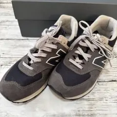 New Balance 574 グレー/ネイビー スニーカー 箱付き