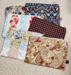 フラットポーチセットD☆ハンドメイド作品