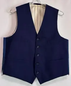 メンズ フォーマル ベスト ジレ 青 紺色 ブルー ネイビー ストライプ