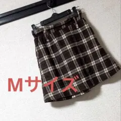 【M】エムズエキサイト　 チェック柄 ミニスカート スカート　ブラウン