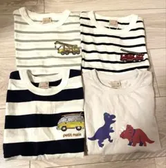 【新品】プティマイン Tシャツ まとめ売り 90 男 ボーダー 働く車 訳あり