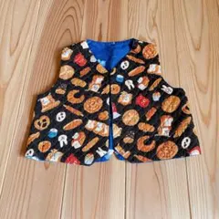 ベビーベスト パン柄 キルティング