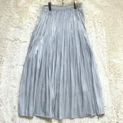 CLEAR IMPRESSION ロングスカート プリーツ シルバー 2のサムネイル