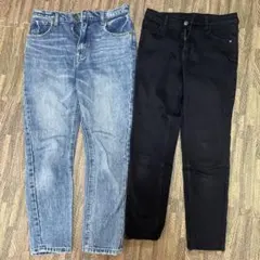 限定セール　デニムパンツ 黒パンツ2点セット