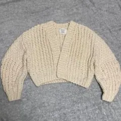 FRAY I.D アイボリー ニット カーディガン ショート丈ざっくりニット