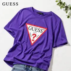 GUESS ゲス ロゴプリント 半袖Tシャツ パープル 綿100% M 紫のサムネイル