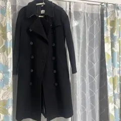 BURBERRY 黒 ダブルブレスト ロングコート