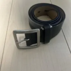 ス*す様 黒 レザーベルト 四角バックル