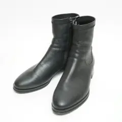 【未使用級】銀座ヨシノヤ 晴雨兼用 ブーツ ショート レザー 23.5cm