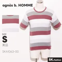 美品 agnès b. HOMME トップス Tシャツ　半袖　ワイドボーダー柄