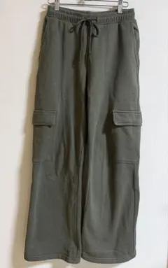 ZARA カーゴパンツ ウエストゴム スウェット カーキ