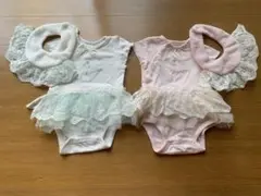 ベビー服 フリル付きロンパース 2点セット