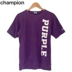 チャンピオン　リバースウィーブ　Tシャツ　デカロゴ　メンズ　半袖　パープル　S