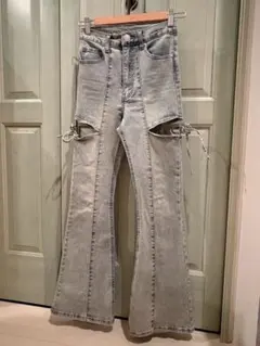 DARICH ダーリッチ サイドカットアウト フレアデニムパンツ ライト