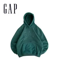 【美品】GAP ギャップ 00s 切り替え フリースパーカー フーディー GRN