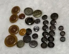 ブラウン系 プラスチック ボタン セット　30個