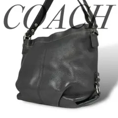 美品 COACH ショルダーバッグ ブラック レザー 456
