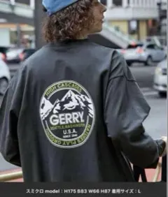 【新品】再入荷‼️GERRY バックロゴプリント 長袖Tシャツ　L スミクロのサムネイル