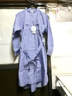 ユニクロ JWアンダーソン　EFC長袖ストライプワンピース　Lサイズ★さ9172