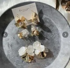 ゴールド 花 ピアス 結婚式