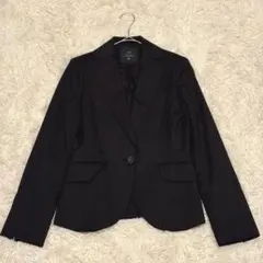 【INED 】高級美品 ウール混 ストライプテーラードジャケット 9（M相当）