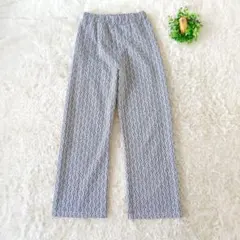 JEANASIS ワイドパンツ グレー黒 総柄 イージー M　ウエストゴム