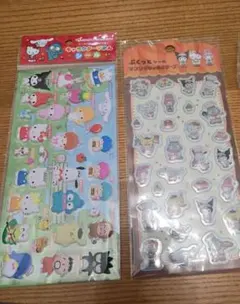 【正規品】サンリオキャラクターずかん　ぷくっとシール　２枚セット