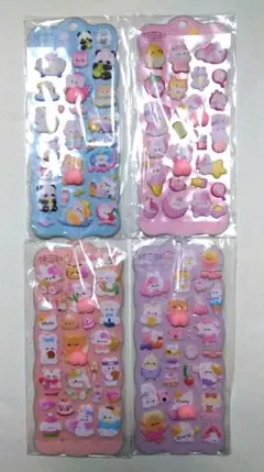 ぷっくりジュエルシール・ぷにぷにシリーズ4種類セット