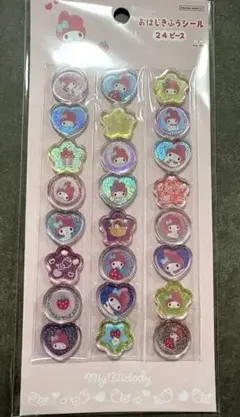正規品　マイメロ　おはじきふうシール　24ピース