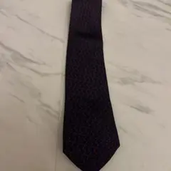 HERMÈS ネイビー オレンジ 幾何学模様 ネクタイ