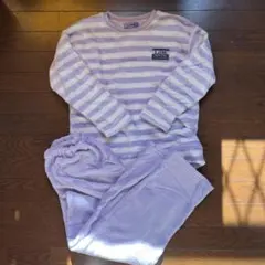 値下げ！新品！S.JENNI フリース長袖パジャマ 紫と白ストライプ