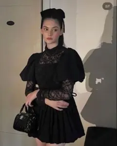 treat ürself パフスリーブバルーンミニワンピース