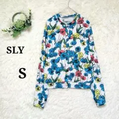 SLY 花柄 ドルマンカーディガン 薄手 羽織 長袖 S スライのサムネイル