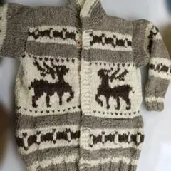 カウチンコート！トナカイ編み込みカーディガン